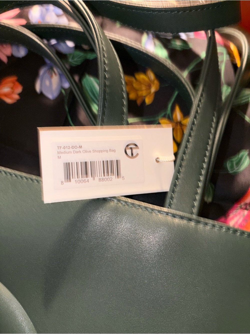 Telfar Olive Med Embossed Logo Tote Bag - Picture 4 of 4